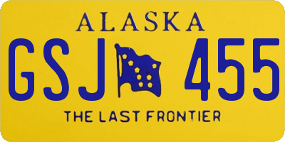 AK license plate GSJ455