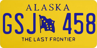 AK license plate GSJ458