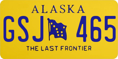 AK license plate GSJ465