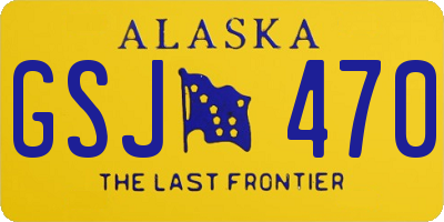 AK license plate GSJ470