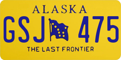 AK license plate GSJ475