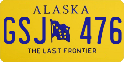 AK license plate GSJ476