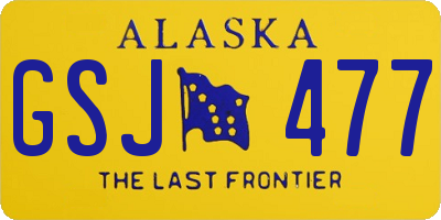 AK license plate GSJ477