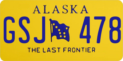 AK license plate GSJ478