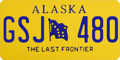 AK license plate GSJ480