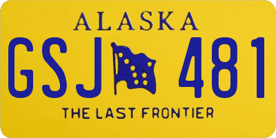 AK license plate GSJ481