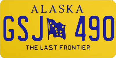 AK license plate GSJ490