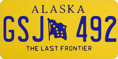 AK license plate GSJ492