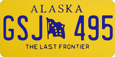 AK license plate GSJ495