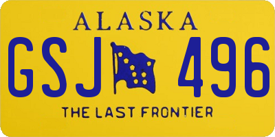 AK license plate GSJ496
