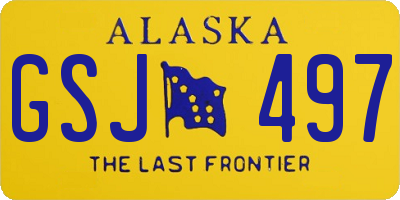 AK license plate GSJ497