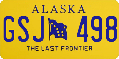 AK license plate GSJ498