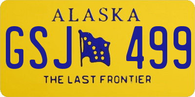 AK license plate GSJ499