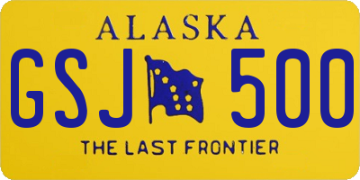 AK license plate GSJ500