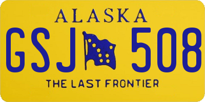 AK license plate GSJ508