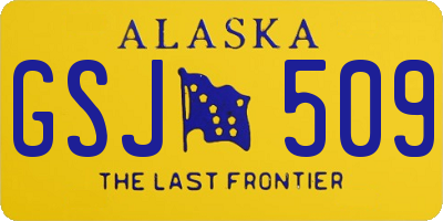 AK license plate GSJ509