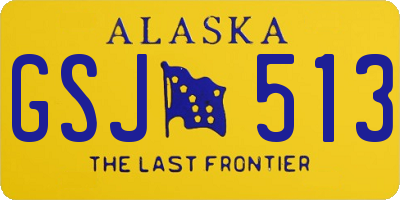 AK license plate GSJ513