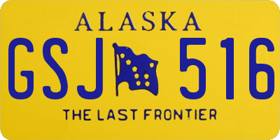 AK license plate GSJ516