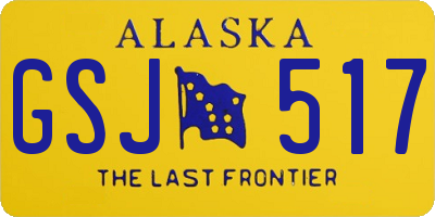 AK license plate GSJ517