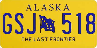 AK license plate GSJ518