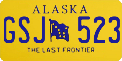 AK license plate GSJ523