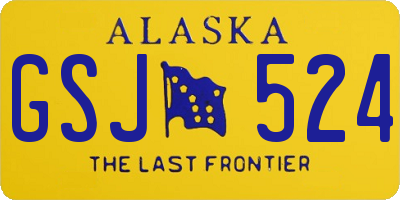 AK license plate GSJ524