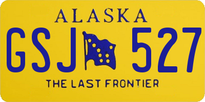 AK license plate GSJ527