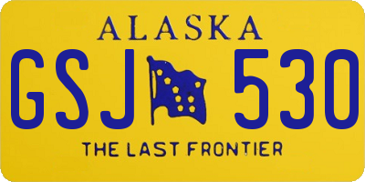 AK license plate GSJ530