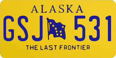 AK license plate GSJ531