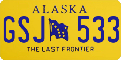 AK license plate GSJ533