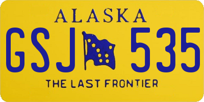 AK license plate GSJ535