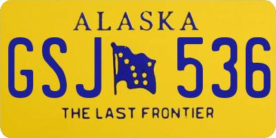 AK license plate GSJ536