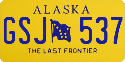 AK license plate GSJ537