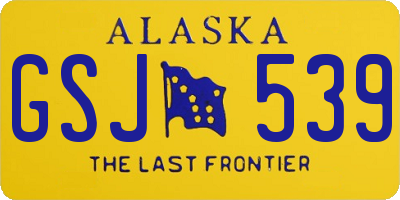 AK license plate GSJ539