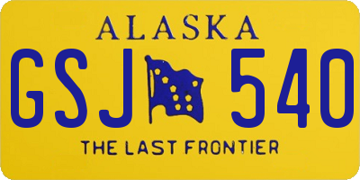 AK license plate GSJ540