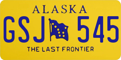 AK license plate GSJ545