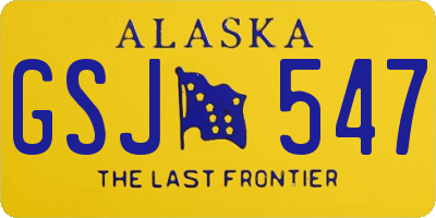 AK license plate GSJ547