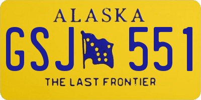 AK license plate GSJ551