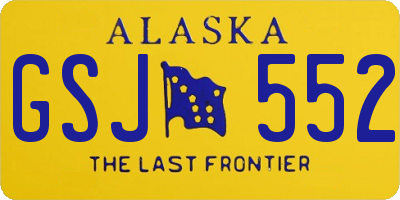 AK license plate GSJ552