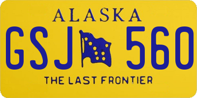 AK license plate GSJ560