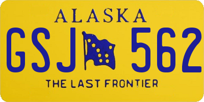 AK license plate GSJ562