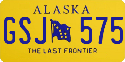 AK license plate GSJ575