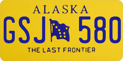 AK license plate GSJ580