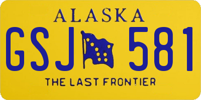 AK license plate GSJ581