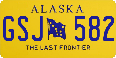 AK license plate GSJ582