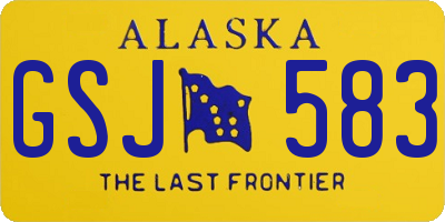 AK license plate GSJ583