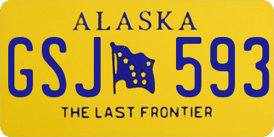 AK license plate GSJ593