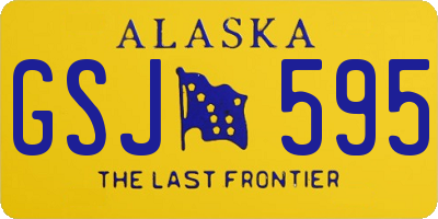 AK license plate GSJ595