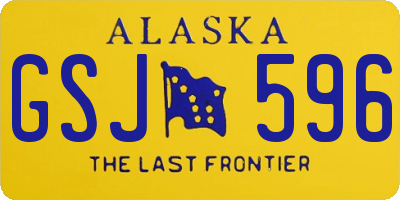 AK license plate GSJ596