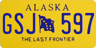 AK license plate GSJ597